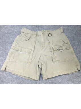 Columbia PFG Mens Khaki Cargo Fishing Shorts M 19" Waist 10" Inseam